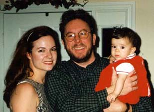 Photo courtesy of Beth Ann Fennelly: Fennelly, husband Tom Franklin, and daughter Claire in 2002