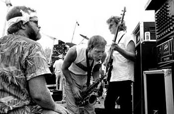 harlie "Love" Jacobs, center, performing with the Tangents at the First Annual Chunky Rhythm and Blues Revival. Chunky, MS, July 6th, 1985. Photo courtesy of David Rae Morris