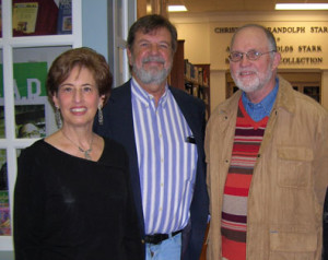 John Armistead (r) with Nancy Jacobs and Harry Freeman. Photo by Emily Jones