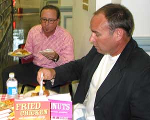 John T. Edge and Robert St. John in 2007 at Starkville Reads' NEA Big Read Food Panel discussion " To Kill a Mockingbird or To Fry a Chicken." Photo by Nancy Jacobs