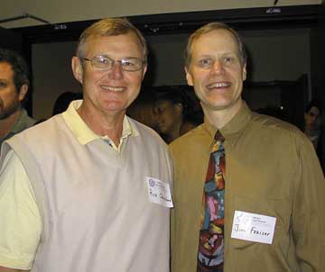 Jim Fraiser (r.) with Mississippi sports writer Rick Cleveland. Photo by Nancy Jacobs