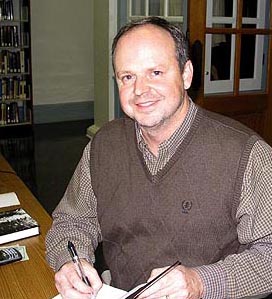 Bobby Cole signing books at the West Point Public Library by Nancy Jacobs 