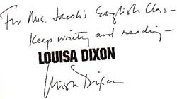 Autograph from Louisa Dixon