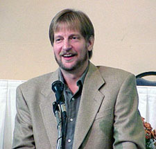 Photo of Kendall Dunkelberg taken October 18, 2002, at the Eudora Welty Symposium at MUW by N. Jacobs