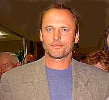 Photo of John Grisham by Nancy Jacobs at Southern Literature Festival, Starkville, 1997