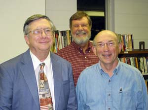 Michael Ballard (historian), Harry Freeman (Starkville Reads) and John F. Marszalek. Photo by N. Jacobs