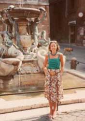 Clarissa McNair with her favorite fountain in Rome.  Photo from author's collection