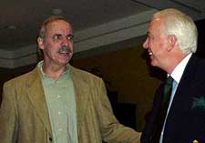 John Maxwell and Jack White at presentation of Faulkner, Novermber, 2001