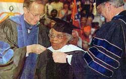 University of Southern Miss presents McCarty with honorary doctor of humane letters in 1998.. Photo by Steve Coleman