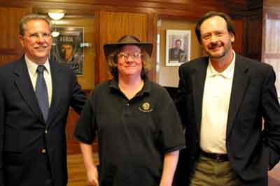 Recipients of Humanities Awards in 1996 at MSU include Dr. Paul Jacobs and Dr. Marita Gootee with Dean Gary Myers