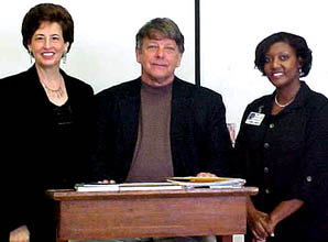 Paul Ruffin at SHS withEnglish teachers Nancy Jacobs and Annie Smith