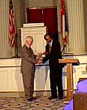 Clifton Taulbert and Jack White of MSU at the Mississippi Council for the Humanities celebration in Jackson, Mississippi, in September, 1997.