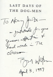 Note to Nancy Jacobs from Brad Watson, 1997