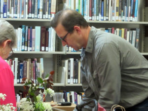 Richard Grant signing books at Starkville Public Library, Photo by Paul Jacobs, 2016