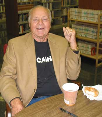 Marshall Grant takes a break from book signing at program sponsored by Starkville Reads at Johnny Cash Festival, 2007. Photo by Nancy Jacobs