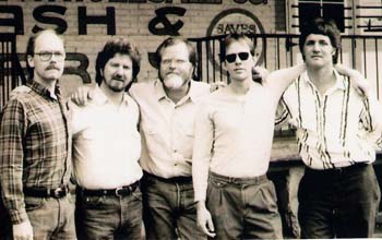 Tangents in the mid-1980's. Left to right: Steve Vines, Bob Barbee, Jim "Fish" Michie, Charlie Jacobs and Duff Durrough. Photo courtesy of Jim "Fish" Michie