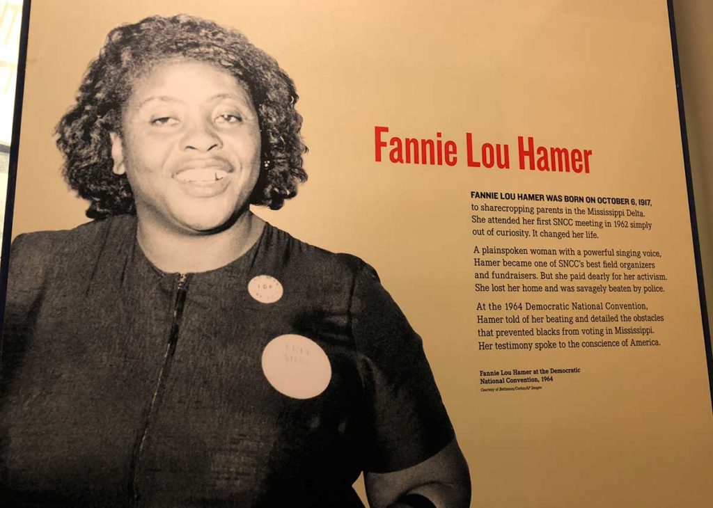 Panel on Fannie Lou Hamer in the National Civil Rights Museum in Memphis, TN. Photo by K. Jacobs