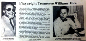 Tennessee Williams' newspaper obiturary